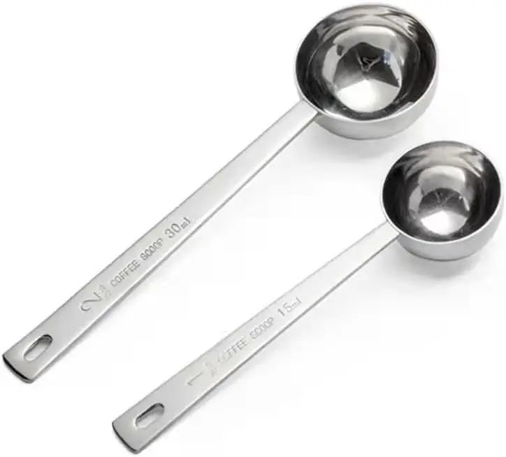 Long Handle 304 Stainless Steel Coffee Measuring Spoon Multi-Purpose Set  2 count 1 Tablespoon (15ml) and 2 Tablespoons (30ml)