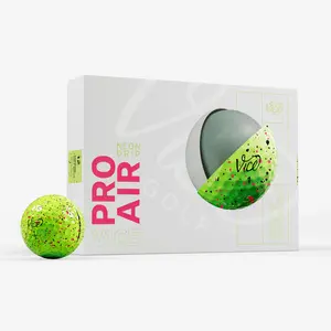 Vice Pro Air Neon Drip Golf Ball - Premium Cast-Urethane for Optimal Distance & Control - Neon Design with Pink and Black Drips Ideal for Players Seeking Distance with Spin