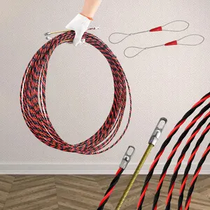 Flexible Long Durable Wire Cable Pulling Kit, 1 Set Electrician Wire Pulling Tool for Cable Installation, Smooth Bending for Various Pipe Types