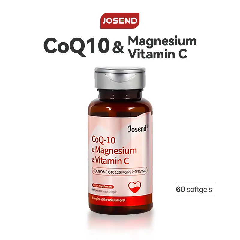 JOSEND CoQ10 & Magnesium & Vitamin C Softgels | Clinically Tested for Heart Health, Immunity, and Energy | 60 Capsules