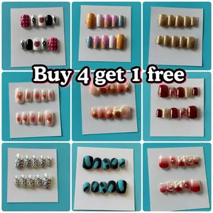 High Quality Press-On Short Nails with Tool Kit - Buy 4 Get 1 Free Offer