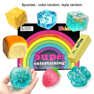 8pcs/set - Mystery Surprise Blind Box Pinch, Blind Box Stress Relief Toy, Soft Squeeze Toy, Sensory Set, Creative Slow Return Pinch, Party Gift