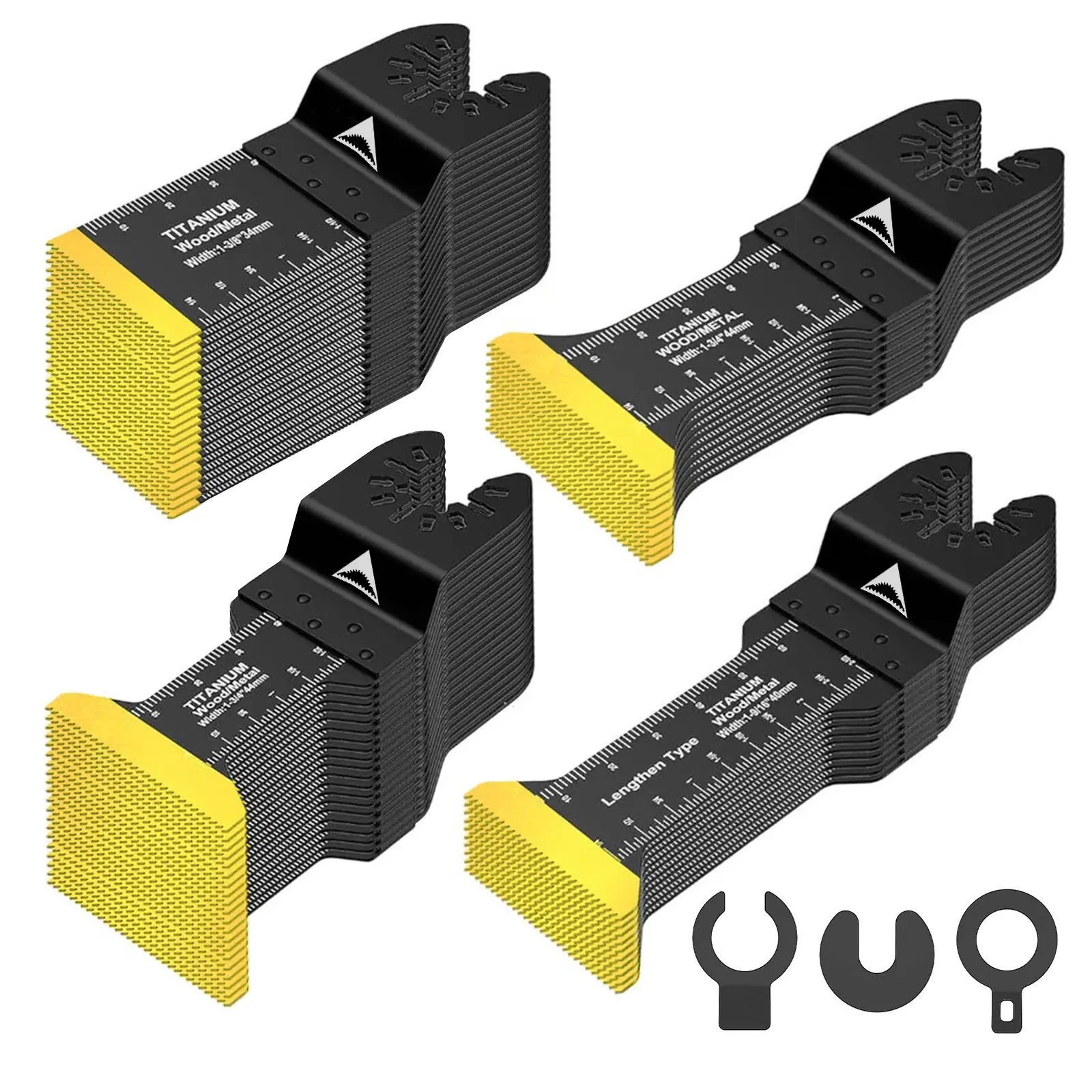 AMZWEI Titanium Oscillating Saw Blades Metal Cutting, Multitool Blades for Soft Metal Nails Hard Material and Wood Plastic, Multi Tool Blades Kits Com