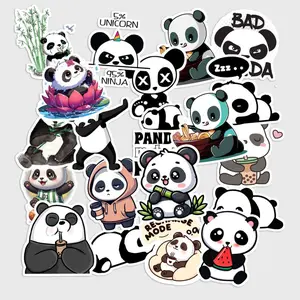 Sticker Pack 20 pcs Panda Vinyl Stickers Pack, Cute Bamboo Bear Waterproof Decals
