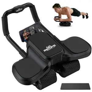 RELIFESPORTS 4-Wheel Upgraded Abdominal Roller | Elbow Support + Automatic Rebound | Multi-Layer Anti-Slip Home/Outdoor Core Trainer