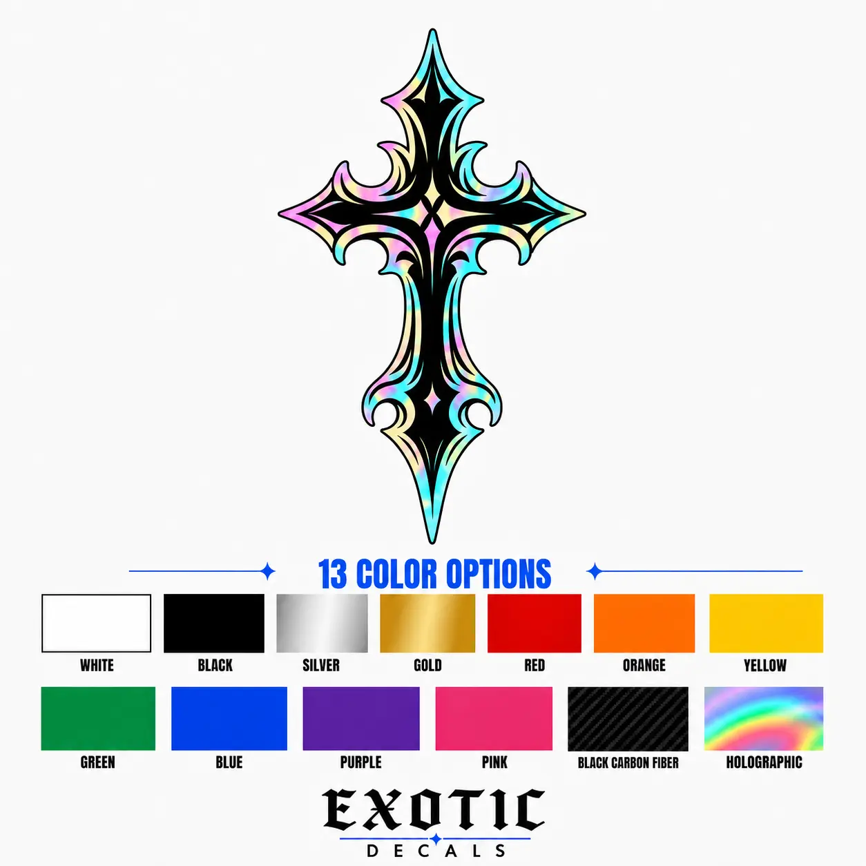 Gothic Cross Vinyl Decal for Cars, Trucks, Helmets. Laptops & Other items