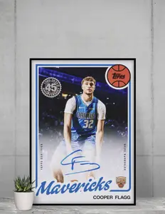 Topps Cooper Flagg Rookie Auto 12x17 Poster Dallas Mavericks