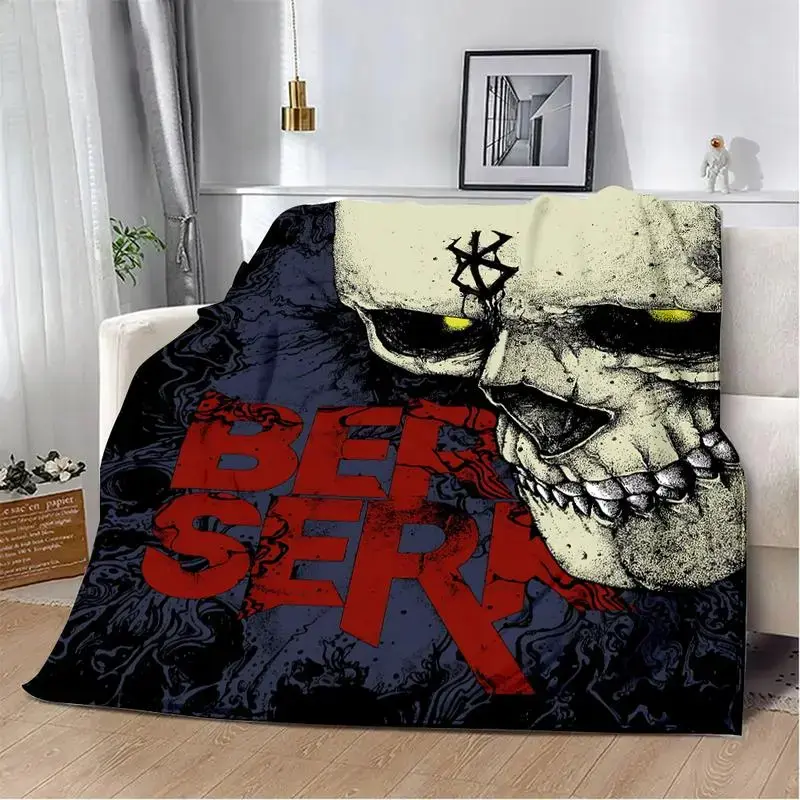 Berserk Anime Fleece Throw Blanket - Skull Knight Skull Art, Brand Of Sacrifice, Dark Gothic Dark Fantasy, Manga Anime Manga Decor, Otaku Gift, Cozy Soft Warm Bed Sofa Cover, Japanese Animation Merch, Throw Blankets, Skull Art Blankets