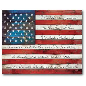 Courtside Market Pledge Allegiance Flag 16x20 Canvas Wall Art