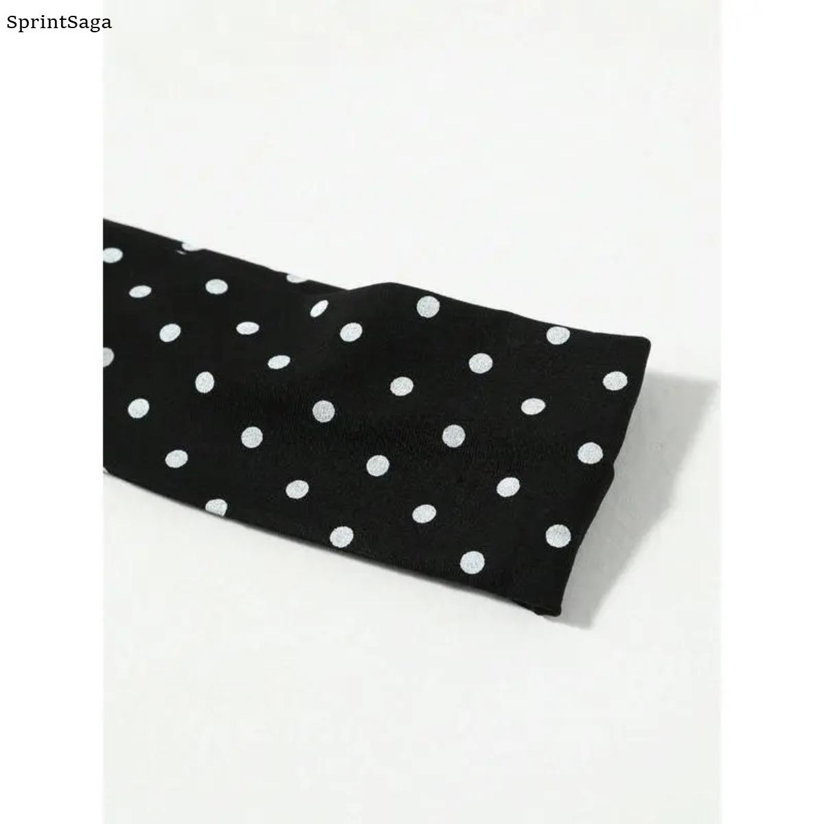 4 Pack Polka Dot Headbands for Women Girls, Cute Aesthetic Hair Bands, Vintage Retro Style Headbands for Thick Hair, Stretchy Comfortable Hair Accessories for Everyday Wear, Makeup, Travel