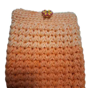 Kindle Sleeves - Orange Knitted Protective Cover with Flower Accent for Daily Wear & Tear Protection - Essential Accessory for Your Device