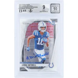 Adonai Mitchell Indianapolis Colts Autographed 2024 Panini Prizm #303 Beckett Fanatics Witnessed Authenticated 9/10 Rookie Card - Fanatics Authentic Certified
