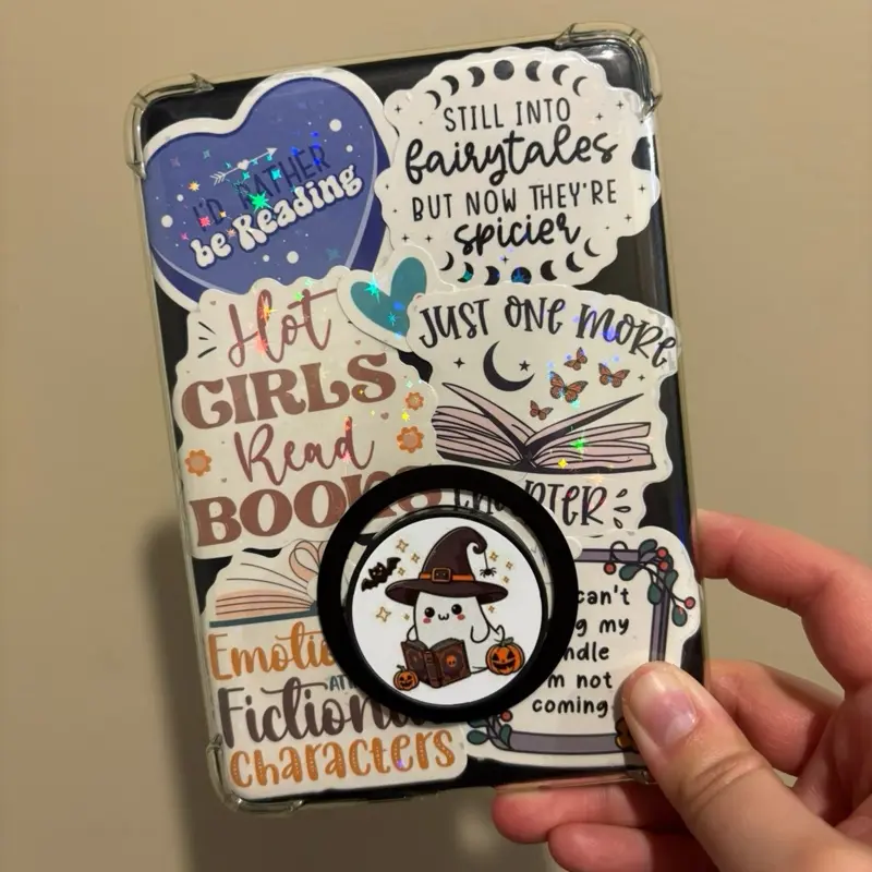 Halloween Ghost Reader Kindle Pop Socket, Kindle Accessory, Kindle Stand, Kindle Grip, Phone Grip, Popsocket, Kindle, book accessory