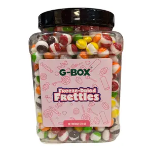 G-Box Freeze Dried Frettles Original Flavor in Jar Container 22oz  Freeze Dried Candy Crunchy Rainbow Candy