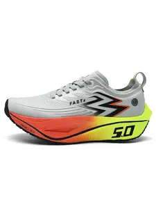 Men's Road Running Shoes, Running Sneakers, Fashionable Lace Up Front Athletic Running Shoes, Sporty Running Shoes, Breathable Comfortable Sports Running Shoes for Daily Wear