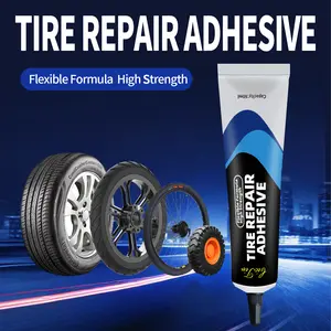 Professional Black Rubber Cement for Car,Tire Repair Adhesive, Motorcycle, Bike, Rc and More, Suitable for All Tire Types, Seamless Strong Bonding, Heavy Duty, Flexible, Waterproof, Weather Resistance, Tire Repair Glue.