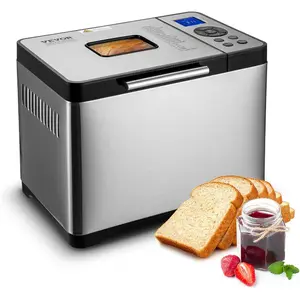 VEVOR Bread Maker, Dough Machine 15 Menus in 1, Non-Stick Ceramic Pan Automatic Breadmaker with Non-Gluten Setting, Whole Wheat Bread Making, Digital, Programmable, 3 Loaf Sizes, 3 Crust Colors, WhiteVEVOR Super Brand Day