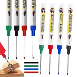 10 Pcs Long Head Deep Hole Marker Pens, 45mm Deep Reach Metal Marking Pen, Quick-dry Waterproof Long Nib Marker, Colorful Carpenter Deep Reach Markers Construction Markers Tool