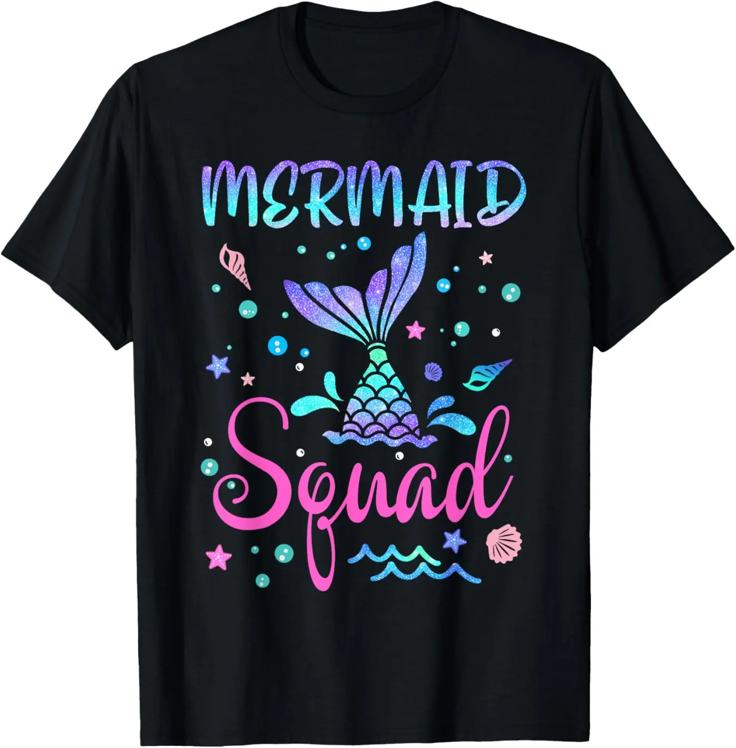 Mermaid Squad Of The Birthday Mermaid Tail Family Matching T-Shirt