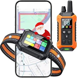 Meowant GPS Wireless Dog Fence System Collar with Training Remote,Custom GPS Fence,Beep/Vibration/Correction,Alert Band,Waterproof LCD Collar,Outdoor