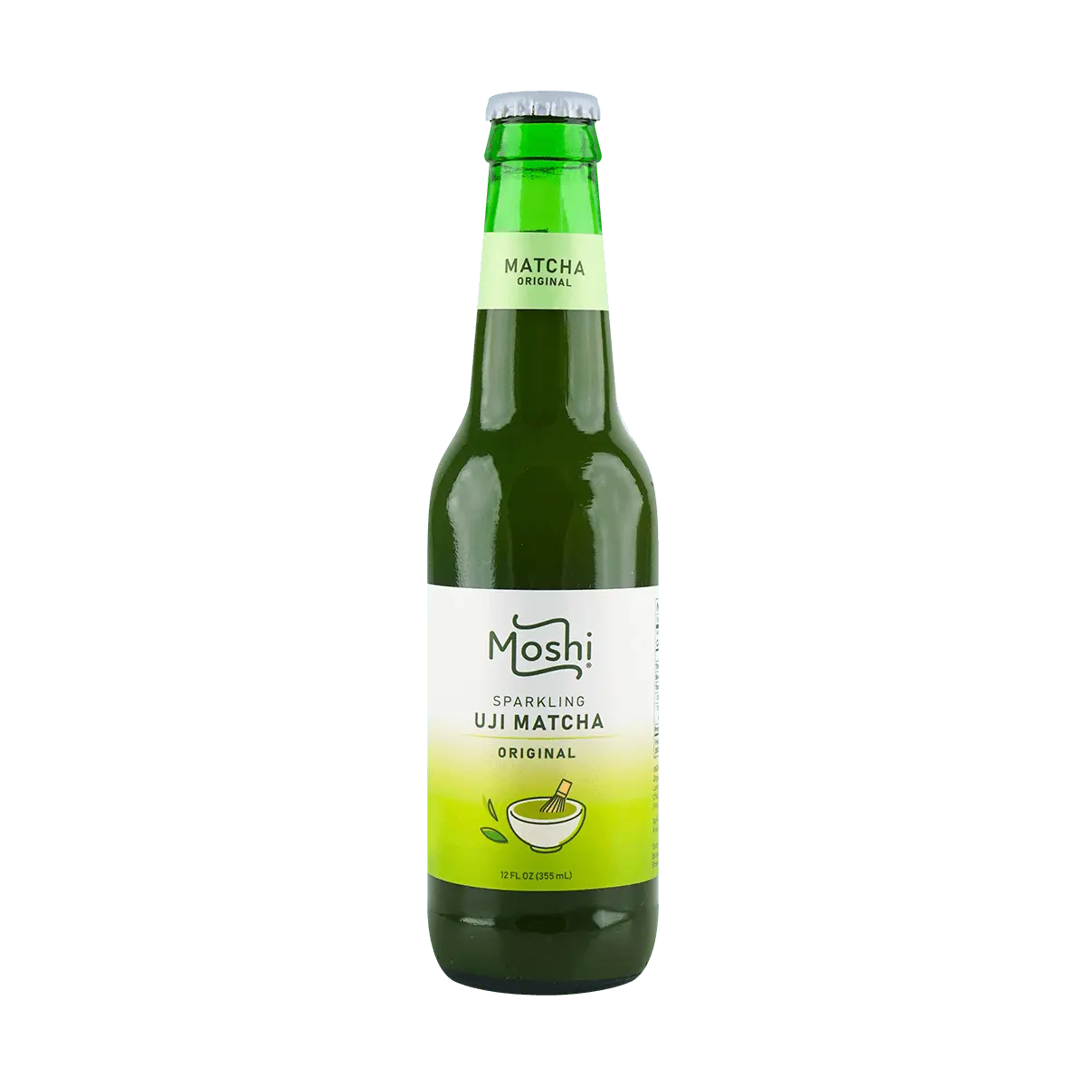 MOSHI Uji Matcha Sparkling Water Drink 355ml - Refreshing Japanese Green Tea Beverage