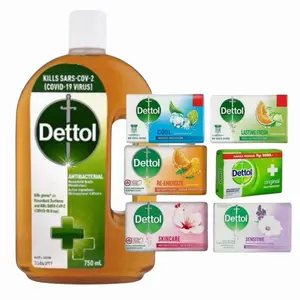Dettol Antiseptic Disinfectant Kit - 750 ml Liquid & 4 Soap Bars, Home Cleaning & Acne Care Solution, Household Surface Cleaner, Healthcare Essentials (Package May Vary)