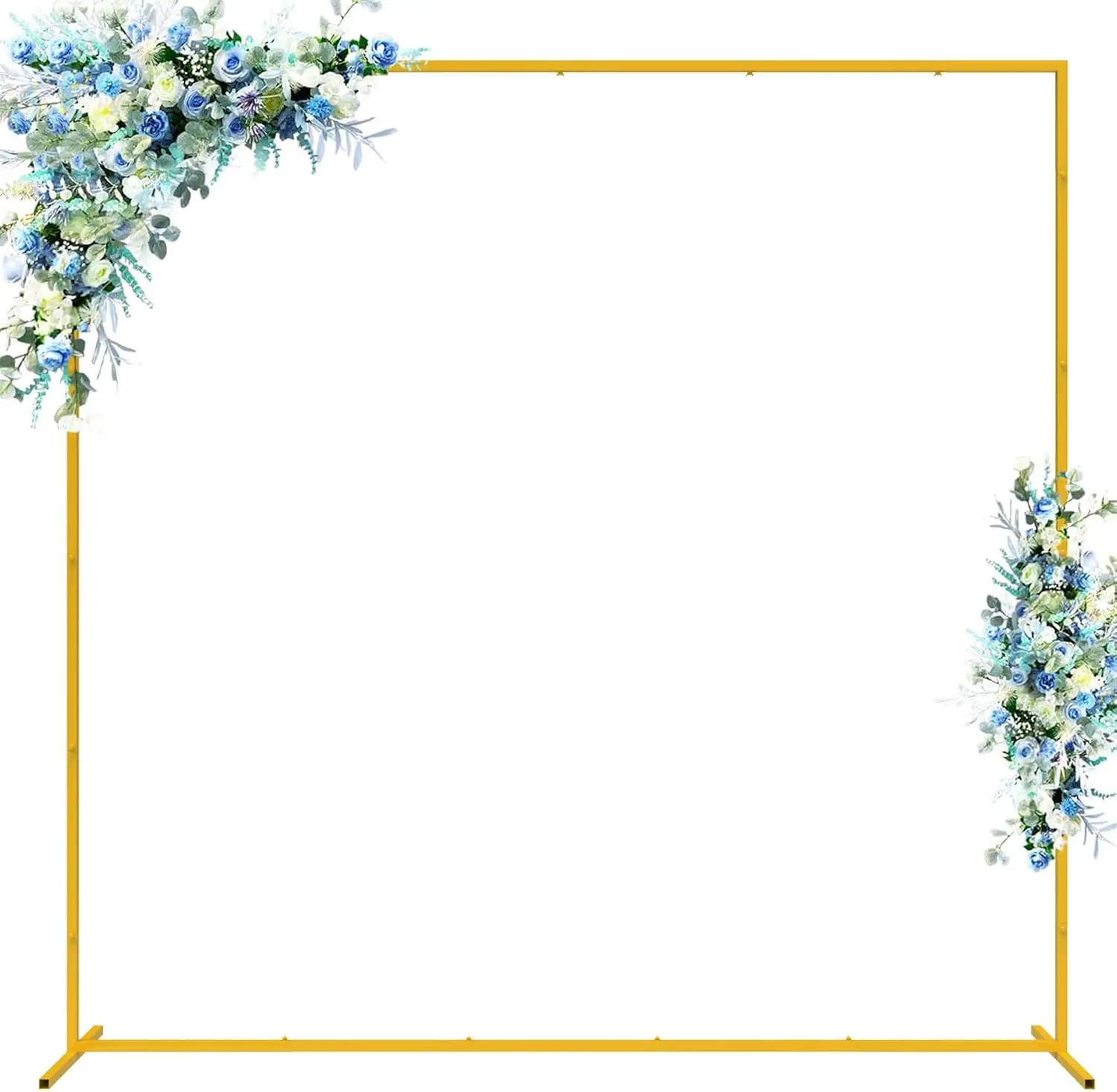 6.6FTx6.6FT Square Gold Metal Wedding Arch Backdrop Stand Heavy Duty Balloon Arch Frame Garden Arbor Photo Booth Background Stand for Wedding Birthday Baby Shower Bridal Shower Engagement Party Decorations