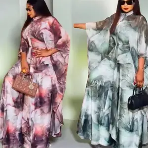 Baggy Two Piece Set - multi colored Floral Print Top & Pants for Stylish Wear