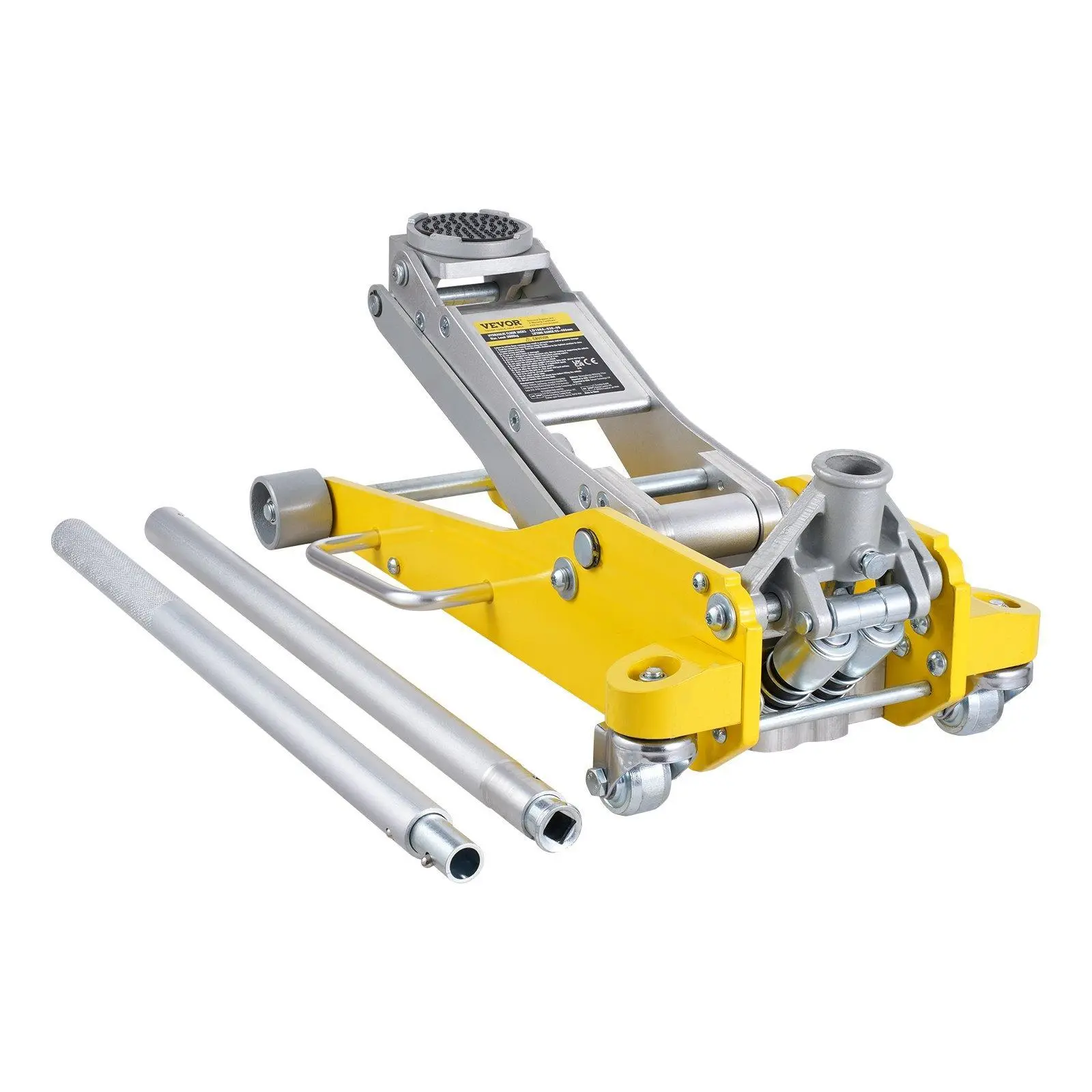 【Fallpicks】VEVOR 3-Ton Low Profile Aluminium Floor Jack, Heavy Duty Dual Parallel Pump System Car Repair Tool, Automotive Maintenance Tool with Welded Frame, Compact Disassemble Design (3-1/2 Pumps)