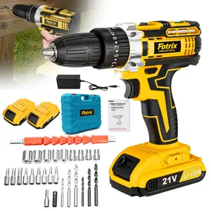 21V Cordless Electric Drill Tool Set with Lithium-Ion Battery, Multi-Speed Rechargeable Power Tools, Portable All-in-1 DIY & Home Toolbox Kit for Wood/Metal Projects, Ideal Gift