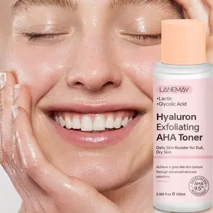 9.5% AHA Toner 100ml, Lactic acid + glycolic acid dual acid formula, gently exfoliates and brightens skin tone, Hyaluronic acid moisturizes and hydrates, creating a radiant, glass-like complexion, Glow skin