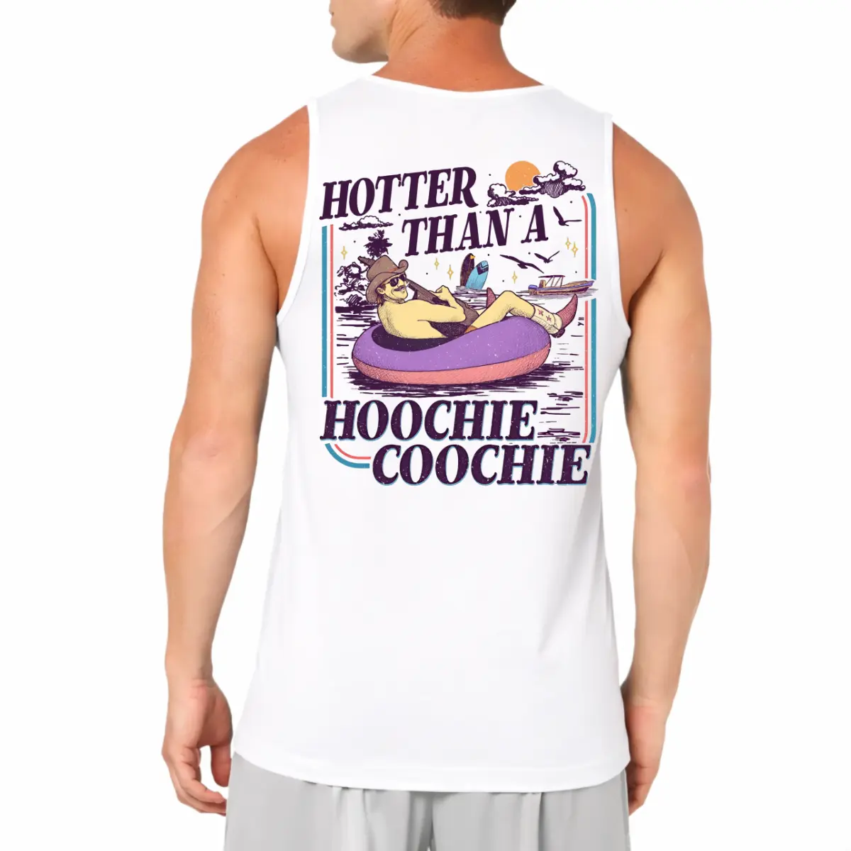 Hotter Than A Hoochie Coochie Unisex Tank Top, Summer Vacation Outfits, Hoochie Coochie Meme Shirt, 90s Country Music Lover Gift