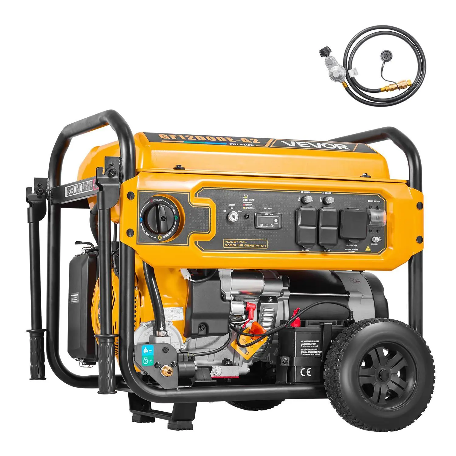 【SummerFinds】VEVOR Portable Generator, Gasoline 13500W Peak Watt, LPG 12000W Peak Watt & Natural Gas 11000W Peak Watt Tri-Fuel Generator, Home Backup Generators with Electric Start, Gas, LPG & Natural Gas Powered