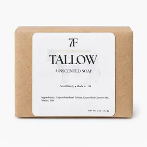 7F Tallow Soap - Unscented - Simple Ingredients Soap - 5 oz