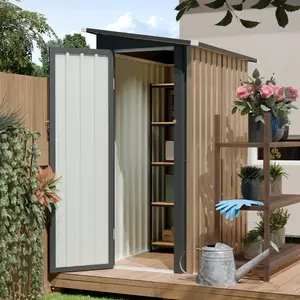 4 * 2 FT Metal Garden Storage Sheds for Patio Backyard Tools House Storage Waterproof Garden Tool Storage Sheds