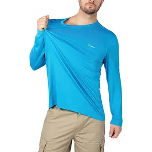 Men's Fishing UV UPF 50+ Sun Protection Quick-Dry Anti-Static Hiking Outdoor Long Sleeve Solid Sport Running T-Shirts with Thumb Holes for Cool Comfort - Menswear, Fabric