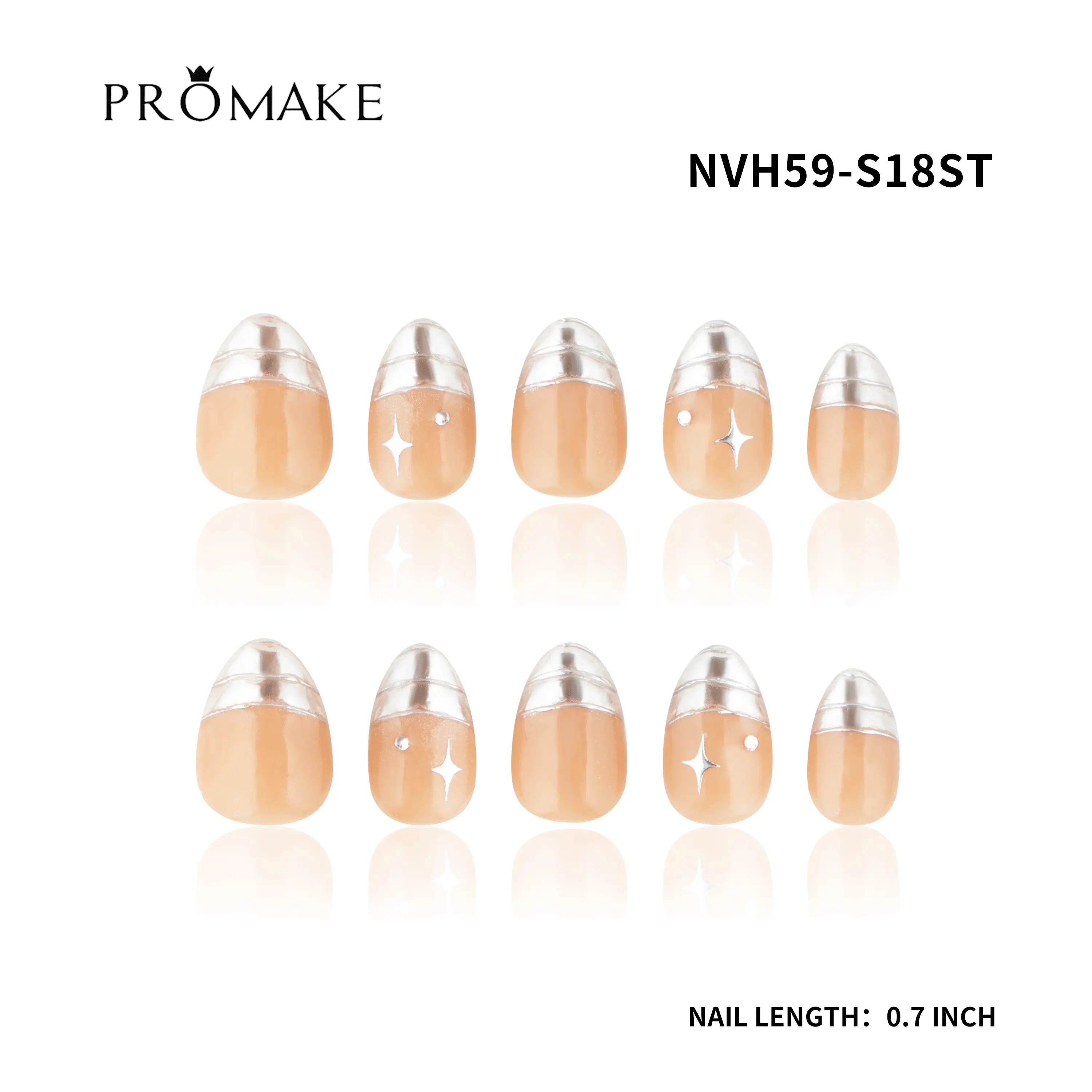 Promake Short Nails-  100% Handmade Luxury Nails-  Luxury Handmade Press on Nails-  Nail Art Nail Care-  With Nails Tools-0.7 Inch Length-  Children Nails