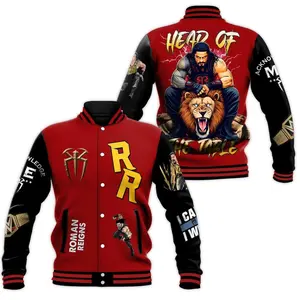 Roman Reigns Inspired Baseball Jacket, Wrestling Bomber Outerwear, Fan Edition Streetwear Gift For Him And Friends