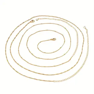Women's Gold Plated Vintage Waist & Belly Chain Set (2 Pieces), Adjustable Body Jewelry for Summer Beach Vacations, Motif Accessory
