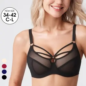 SkandyBras Sexy Lace Large Size Bra Top Up Bra for Women Everyday Adjustable Underwear Pulling Push-up Breast Collection Bra M008