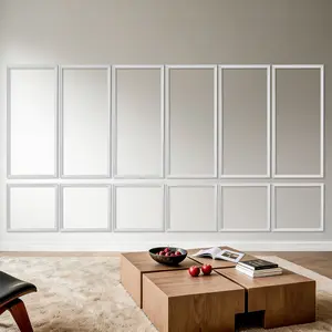 fathersdaygift VEVOR Wall Molding 6 Pack, Wainscoting Panels Kit, Lightweight Paintable Polystyrene, Easy to Install, Waterproof Accent Wall Trim for Interior Dcor Living Room, Bedroom, White (24x54+ 24x24 in)