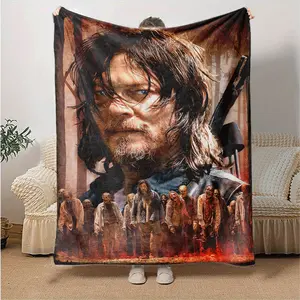 The Walking Dead themed printed flannel blanket - soft and comfortable, suitable for all seasons use on sofa, bedroom, office, travel