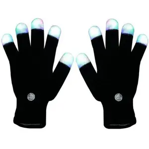 LED Light-Up Finger Gloves - Flashing Modes, Rave Party Concert Essential, Nighttime Glow Gear for Adults Kids