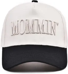 Fashion Cotton Unisex Adjustable Trucker Baseball Cap - Mother’s Day Gift for Mom with Mommin Embroidery, Ponytail Fit, Ideal for Wife or Stepmom