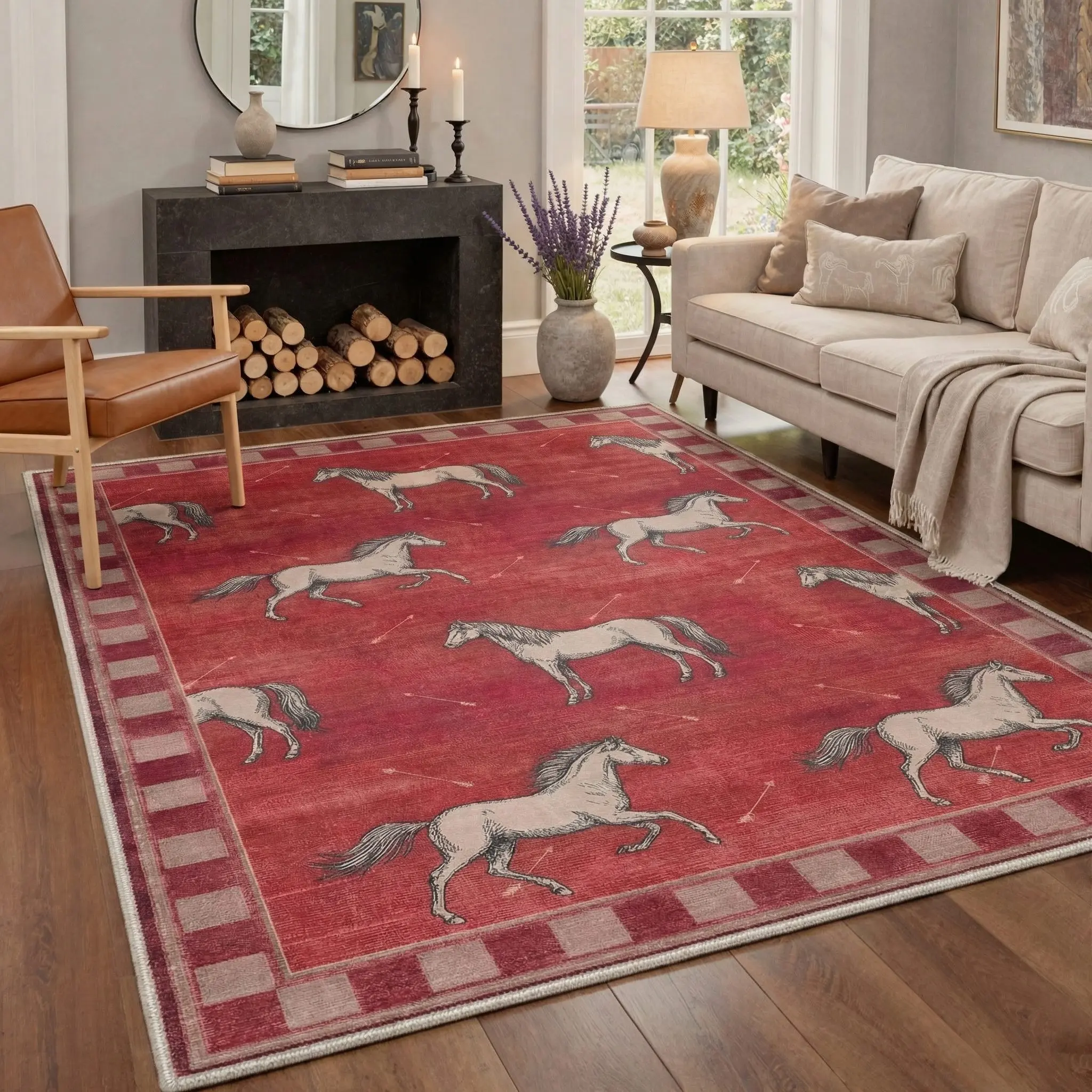 【Deals For You Days】GENIMO Washable Rug Non Slip Area Carpet Pet Friendly Soft Floor Covering for Living Room Bedroom Kitchen Hallway Decor Home Decoration,ARC1832-SAFFRON