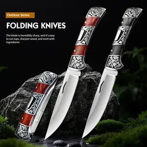 sharp knives，High-carbon steel knife, a knife specially designed for chefs, meat cleaver, with carved patterns, an ergonomic handle, a pocket folding utility knife. Cutting.fathersdaygifts