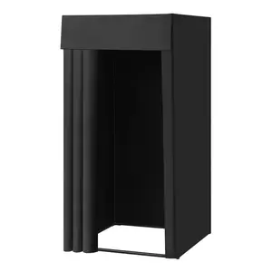 VEVOR Fitting Room, Moveable Dressing Room with Thick Curtains, Privacy Space with Casters and a Sturdy Metal Hook, for Boutique, Mall, Tailor's Store Outdoor (39x 39x 81 in, Black and Beige)VEVOR Super Brand Day