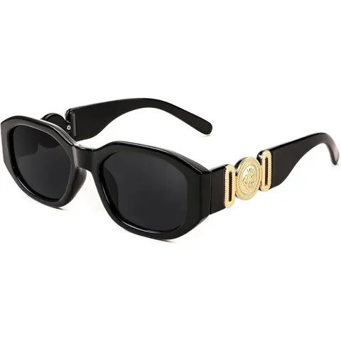 FEISEDY Retro Trendy Rectangle Sunglasses Women Men Vintage 90s Small Narrow Square Sunglasses B2322