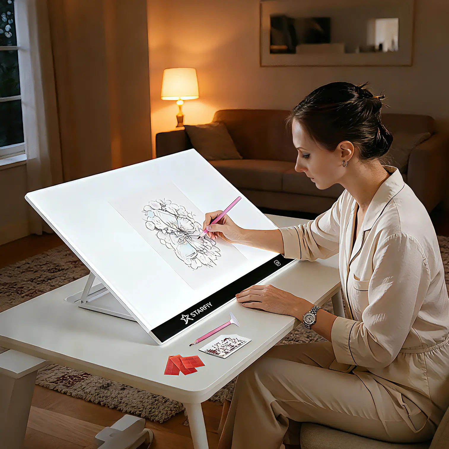 Portable A2-A3 LED Light Pad - USB-Powered Tablet Drawing Tool with USB Port, 3-Level Brightness, Light-Up Diamond Painting Pen Writing & Drawing Boards for Precise, Detailed Work, Writing Supplies
