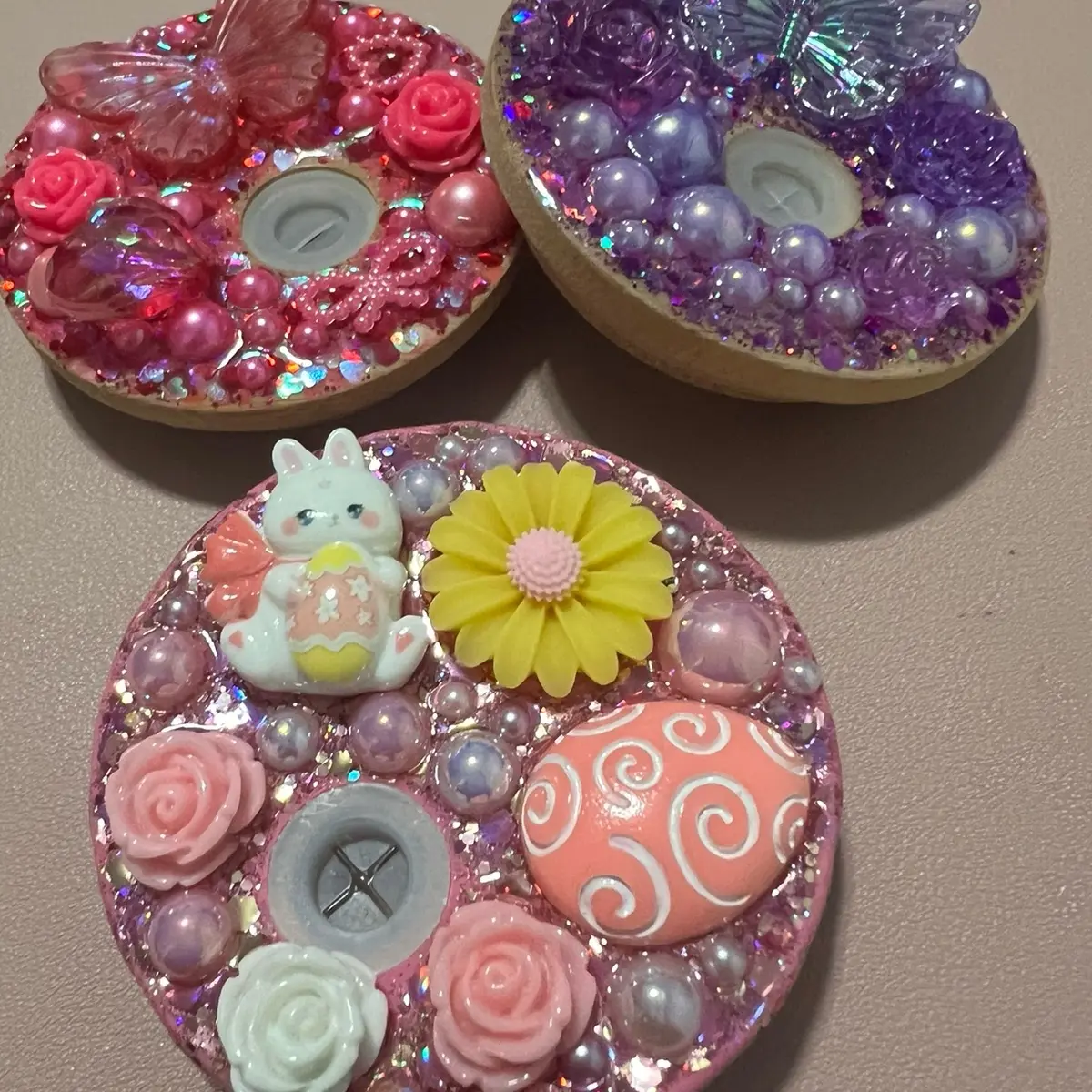 Blinged Lids (Bamboo & acrylic)